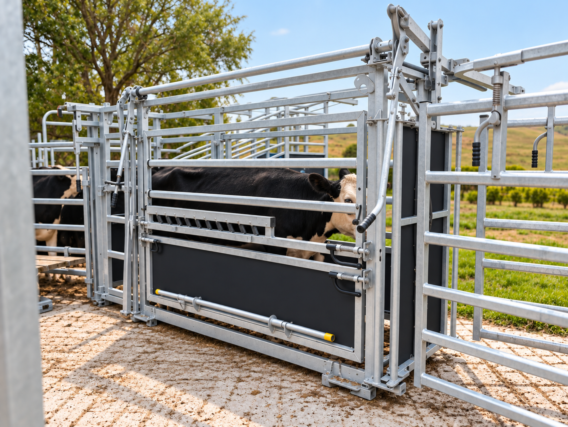 Modern-Galvanized-Cattle-Crush-in-Rural-Yard